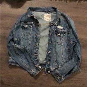 distressed denim jacket